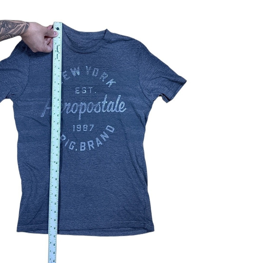 Aeropostale T-Shirt Mens Medium Blue Good Graphic New York Est 1987 Short Sleeve - Picture 4 of 8